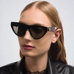 Gucci Black and Gold Designer Sunglasses